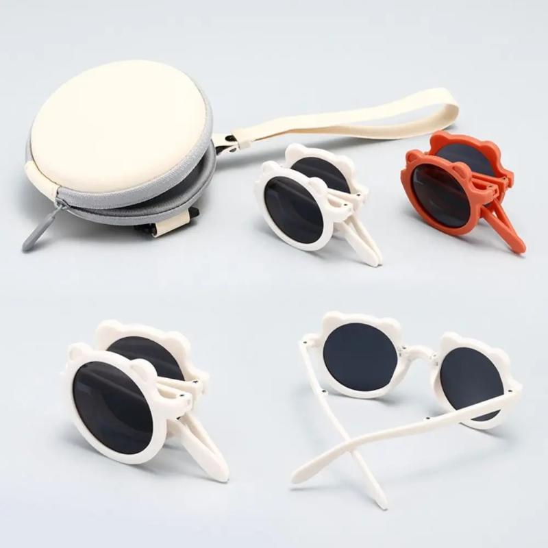 Cute Little Bear Folding Children'S Sunglasses Boys Girls Sun Protection Sun Glasses Fashion Baby Uv Protection Kids Eyewear