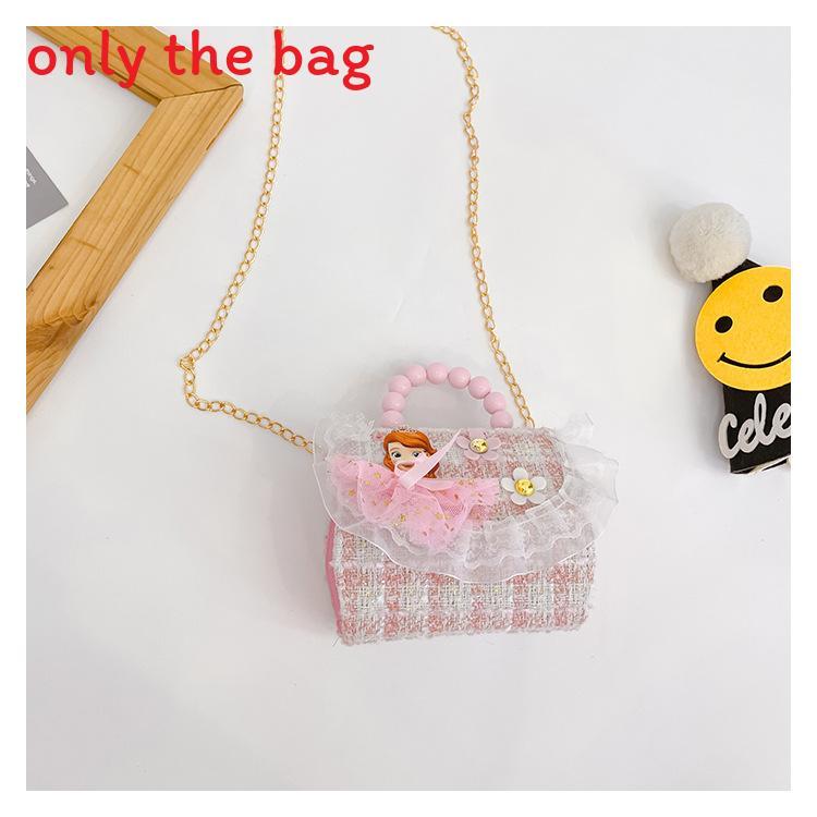 Childrens Cartoon Pattern Pu Shoulder Bag With Artificial Pearl Bow And Flower Decoration For Daily Casual Wear