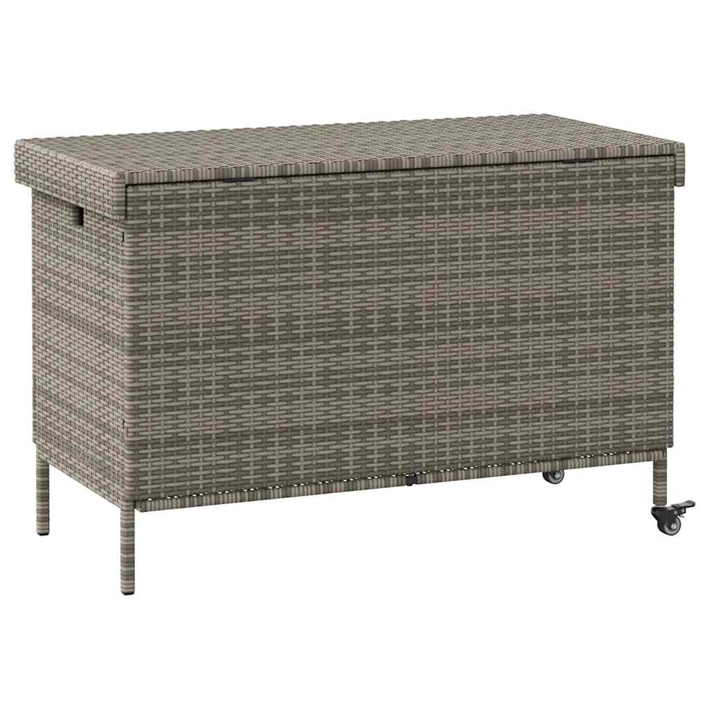 Garden Box with Wheels, Grey, 110X55X73 Cm, Polyrattan