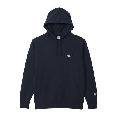 Sweatshirt Long Sleeve Fleece COTTON USA Script Logo Hooded Sweatshirt Basic Navy XL [Champion] C3-A127 Men's