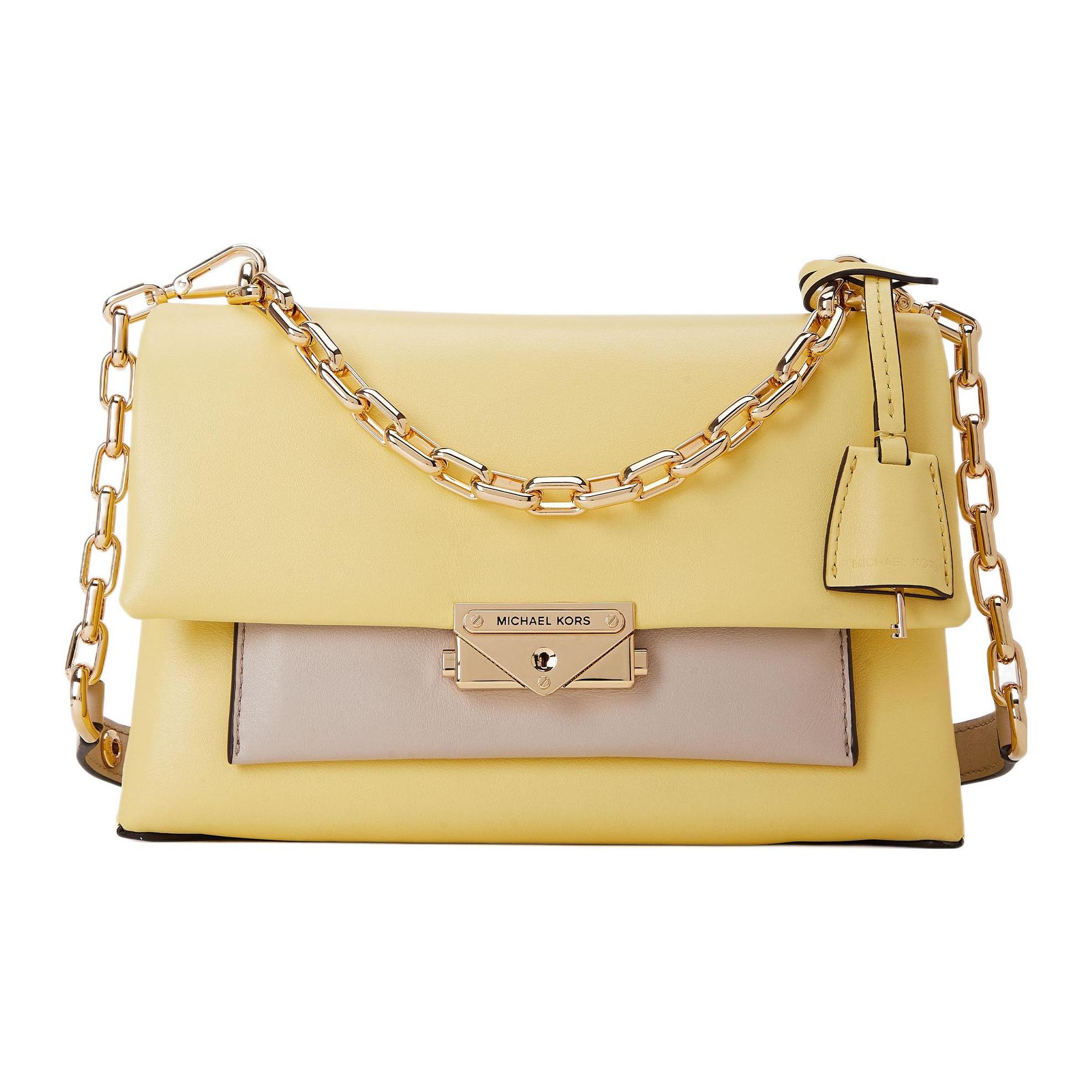 

New MICHAEL KORS Cece Cow Leather Crossbody Bag, Shoulder Bag Women s Light Yellow 30T0G0EL2T-733 24.1*10.9*15.0CM