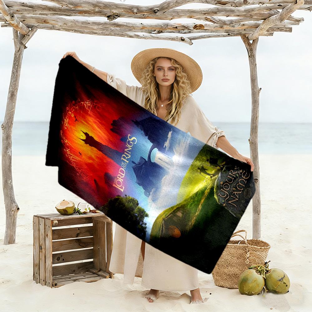 Lord Rings Customize Text Beach Towel Super Soft Microfiber Quickdry Fabric