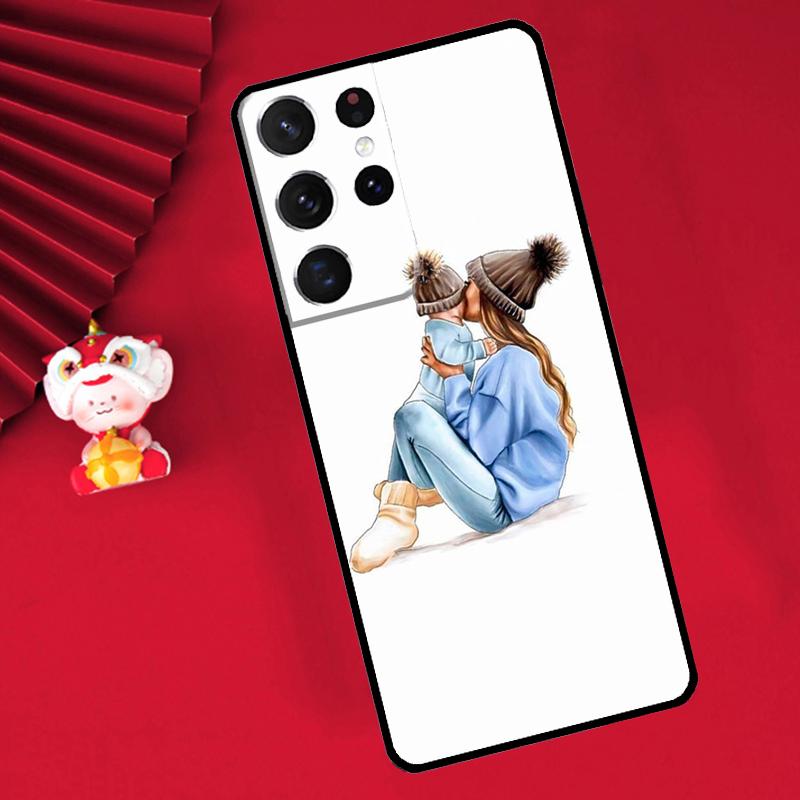 Baby Mom Daughter Girl Son Dad Case For Samsung Galaxy S24 S26 Ultra S21 S22 S20 S23 S25 Ultra Plus S10 S25 FE Cover Funda