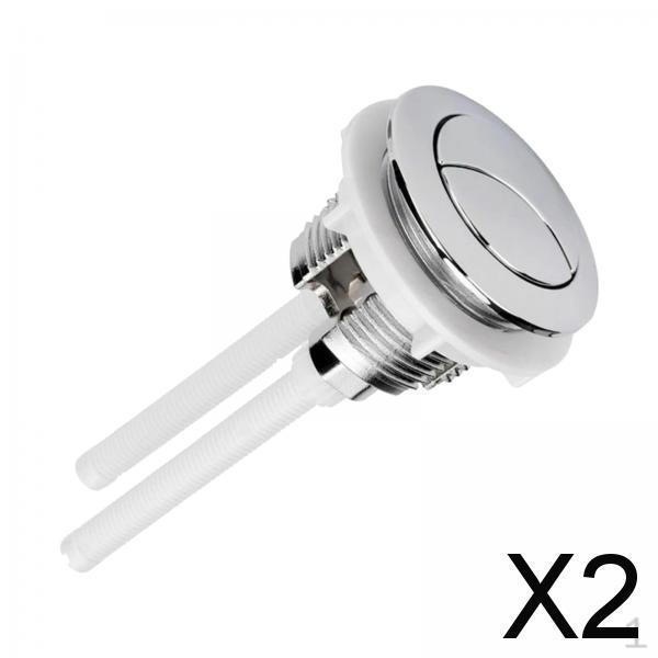 

2x Комплект для замены сливного механизма унитаза Кнопка слива Нажимная Хорошая герметизация Сверхпрочный Долговечный 38 мм