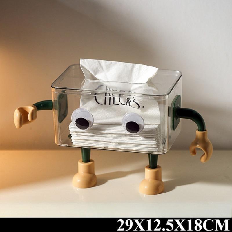 

Creative Cartoon Tissue Box Funny Tissue Box Holder Modern Napkin Boxes for Living Room Decoration Accessories for Bathroom зелёный