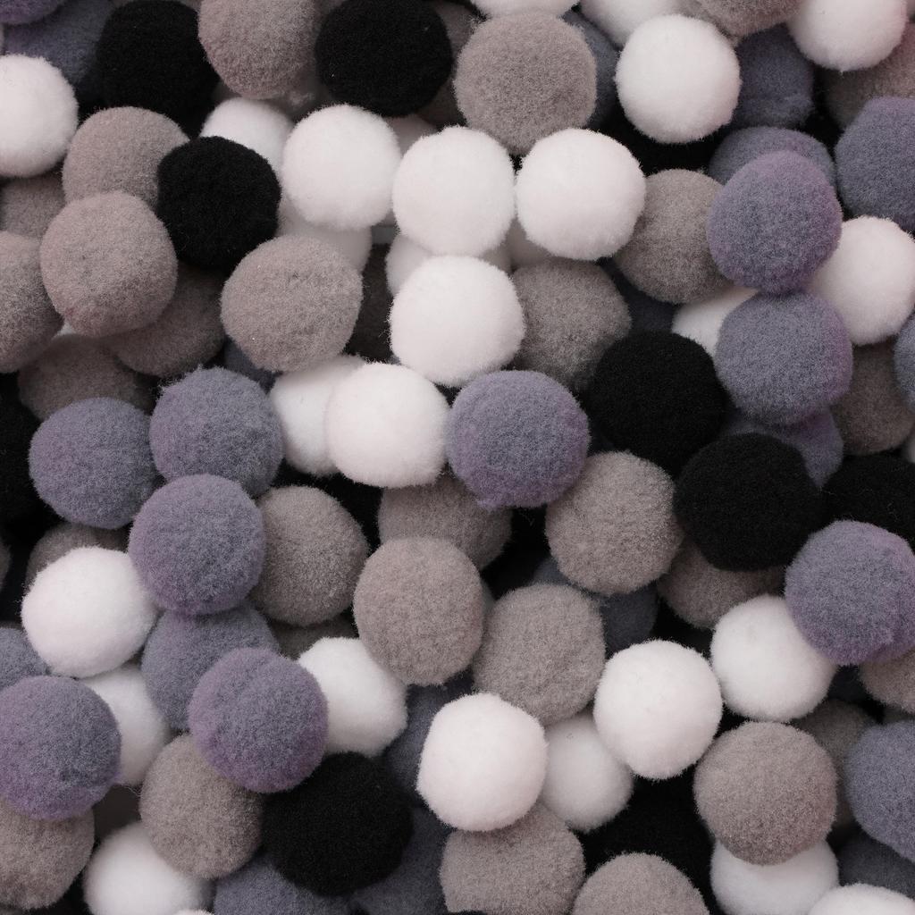 20-200 Stück Bunte Pompon-Plüschbälle Gemischte Farbe Kreatives Kinder-Handarbeitsmaterial Glitzer-Schaumstoffball DIY Bastelbedarf