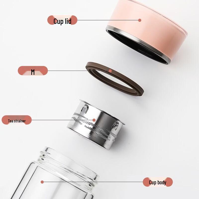 THERMOS 300ml Double-Layer Tea Infuser Glass Mug