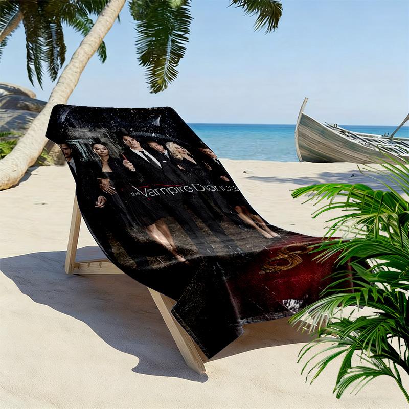 Vampire Diaries: Rainy Night Gathering Beach Towel Portable for Travel Beach Absorbent Bath Towel Quick-drying Swim Towel Seaside