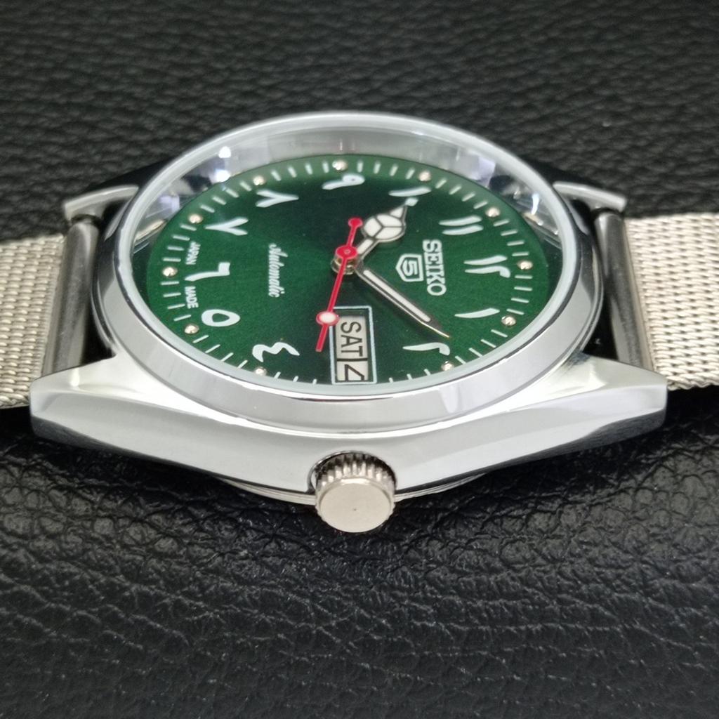VINTAGE REFURBISHED SEIKO 5 AUTOMATIC 6309A JAPAN MENS GREEN WATCH a441178-4
