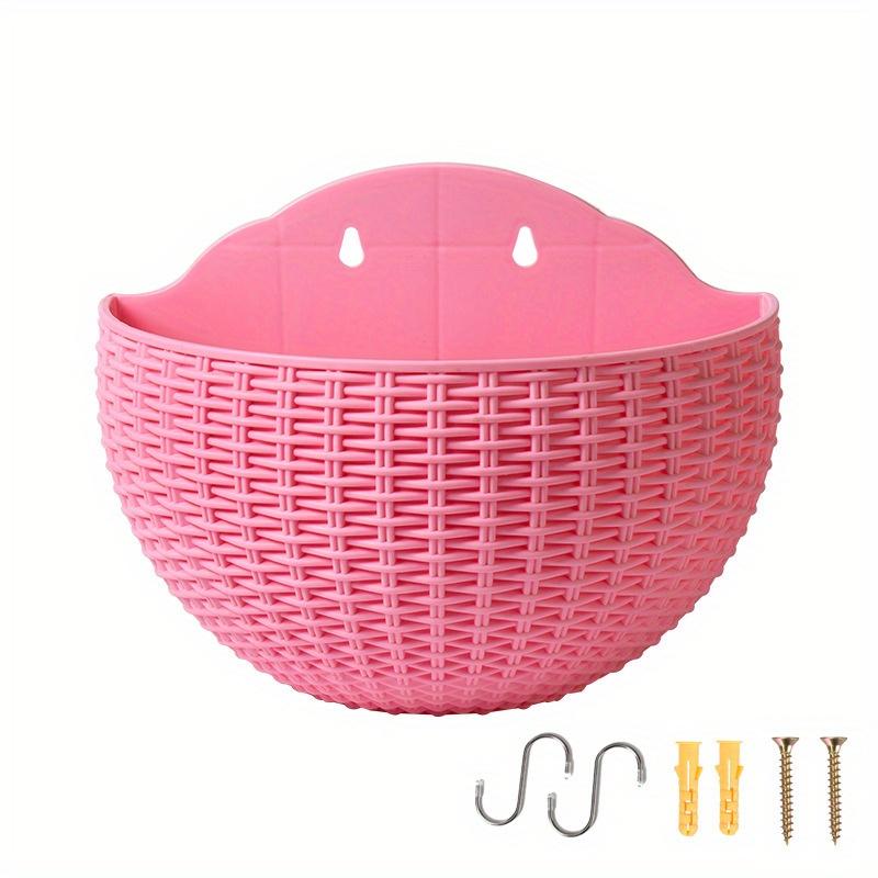 

Європейський стиль, імітація ротанга, висить на стіні, напівкруглий горщик для квітів, напівкруглий настінний квітковий горщик, балкон, побутова техніка на відкритому повітрі рожевий