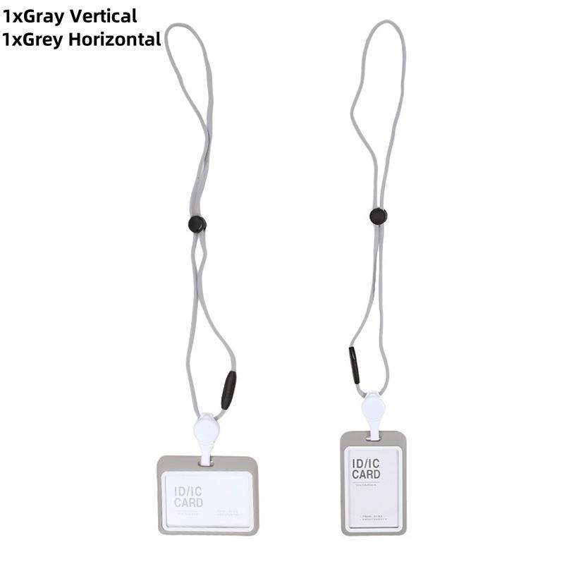 1/2 Stück ID-Zubehör mit Lanyard Ausweishalter Transparent Verstellbar Ausweishalter Tragbarer Kartenhalter