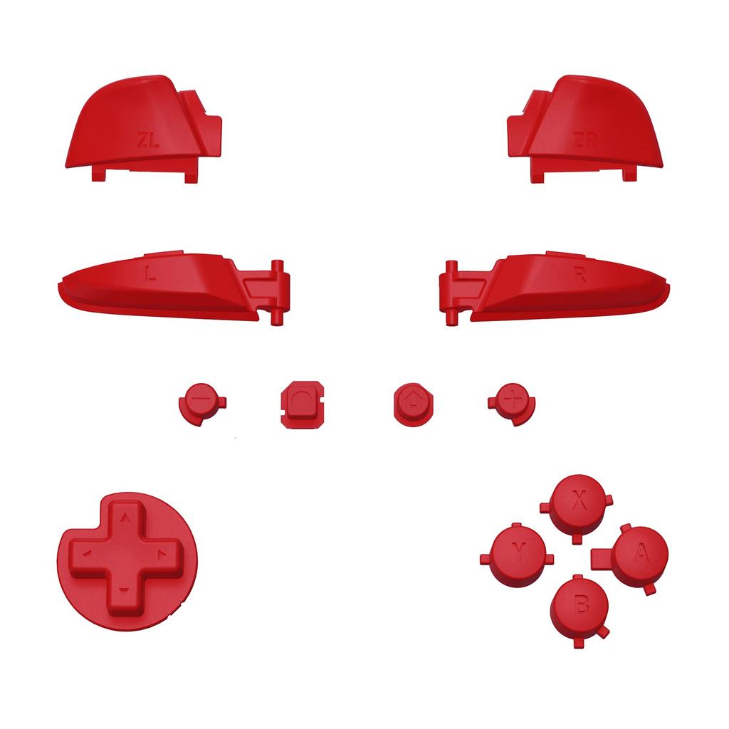 Full Set Buttons for eXtremeRate Switch Pro ABXY ZR ZL L R Buttons for Pro Controller Switch Controller Not Included Controller, D-pad - [Passion Red]