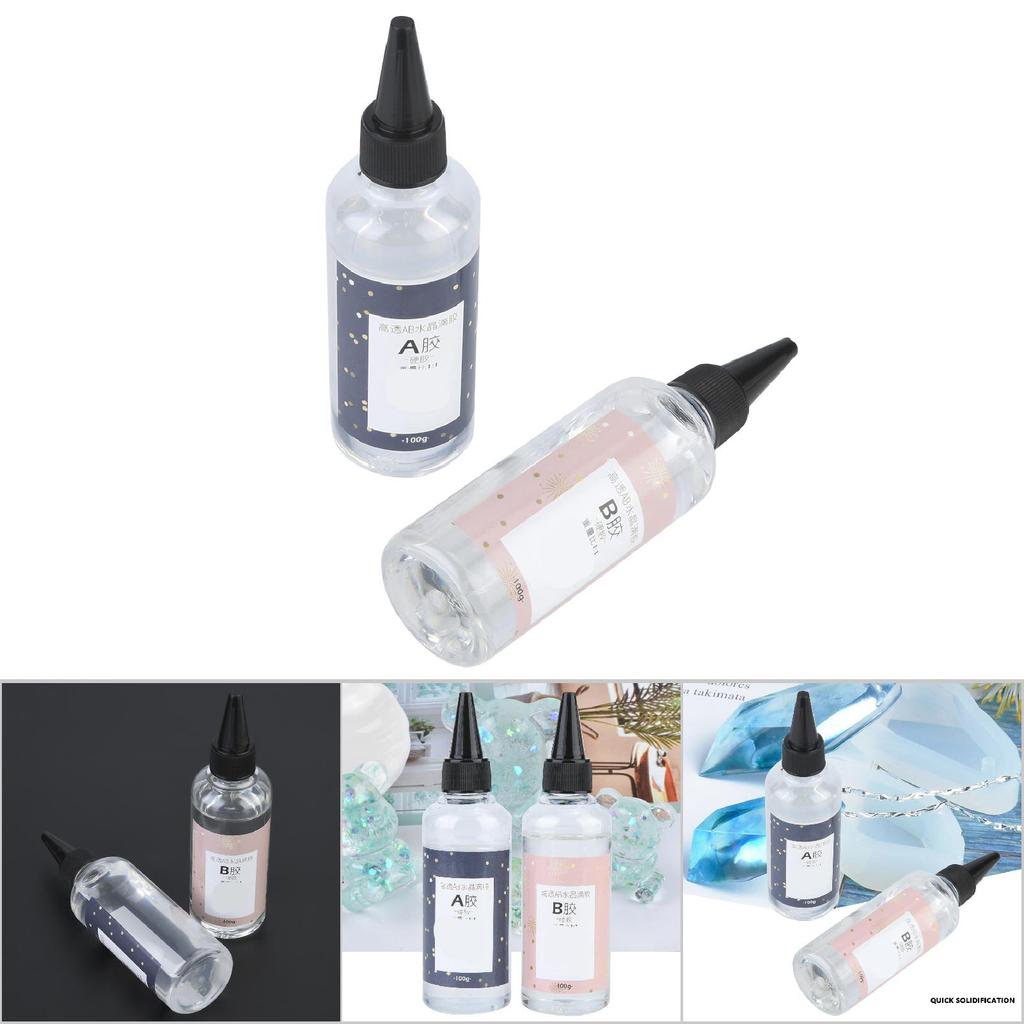 High Transparent Crystal Glue AB Drop Glue Handcraft Epoxy Resin(200g 7.1oz 1:1)