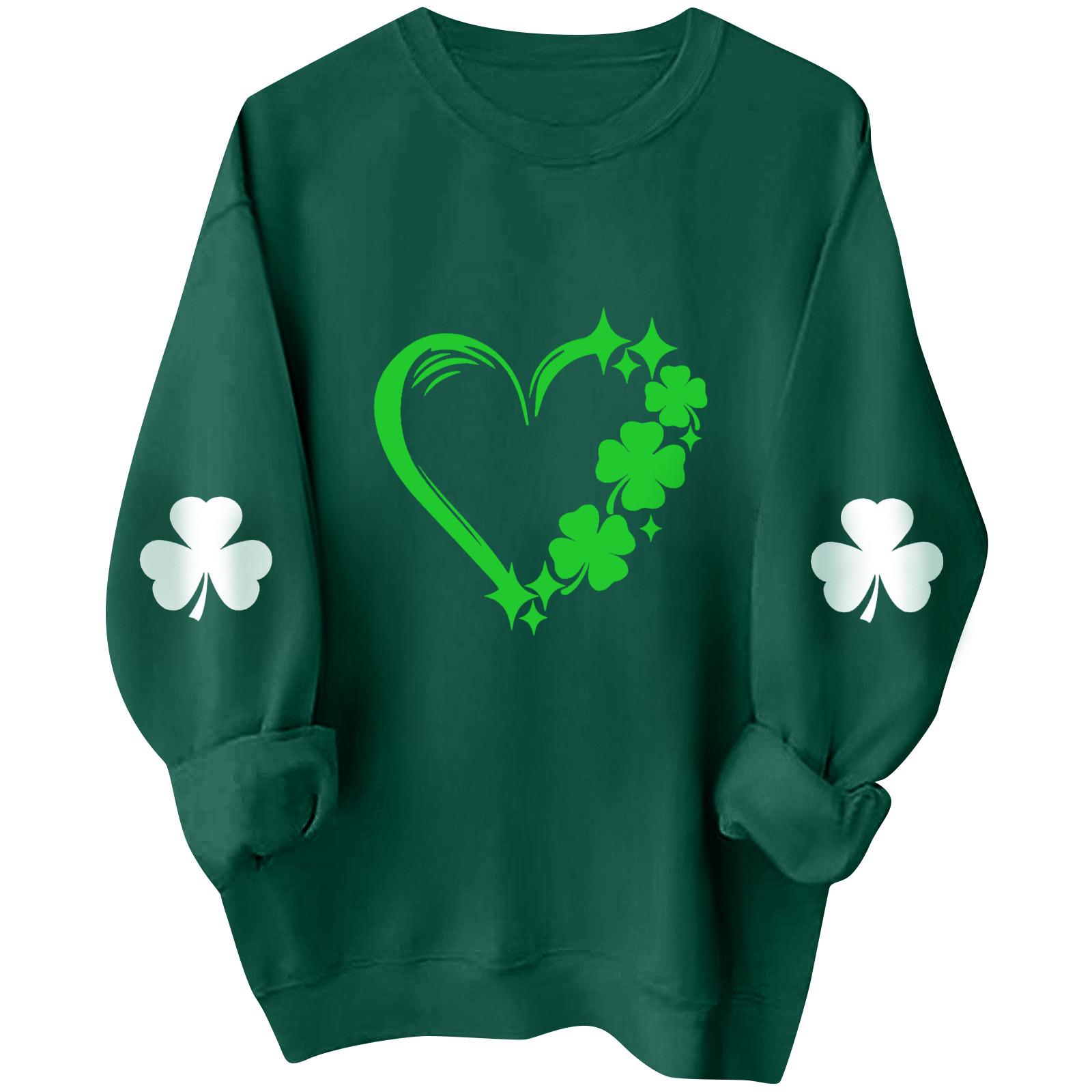 

Женские толстовки с длинным рукавом и круглым вырезом, большие размеры, забавные St. Пуловер «Ирландские рубашки Патрика» XXL