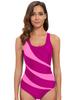 2024 New Striped Print Sport Swimwear Women Backless One Piece Swimsuit Female Professional Bathing Suit Swimming Suit For Women