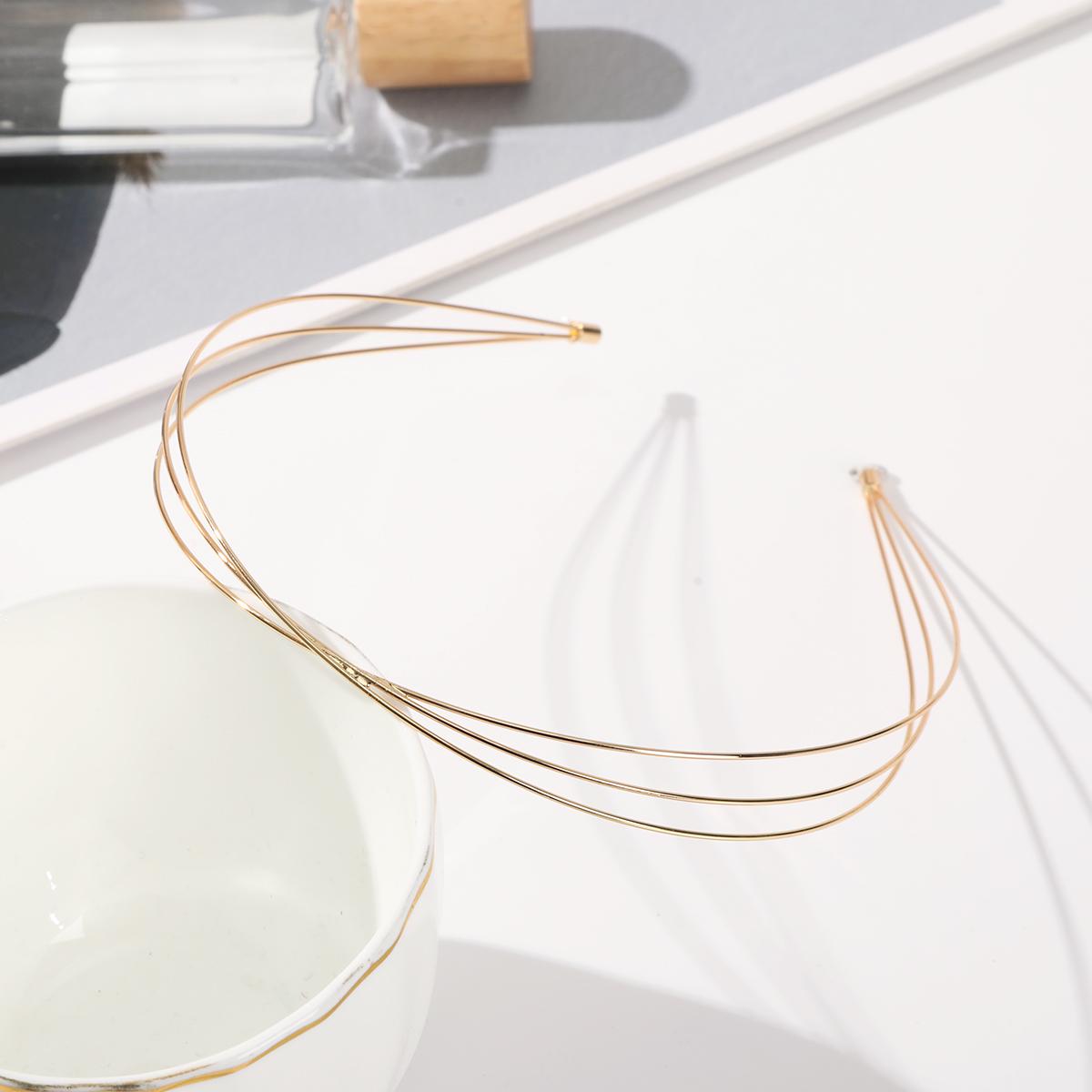 

Тройной глянцевый ободок Золотистый серебристый ободки Женщины Вечеринка Мода Аксессуары для волос Головной убор Девушки Дамы Обручи для волос Безель