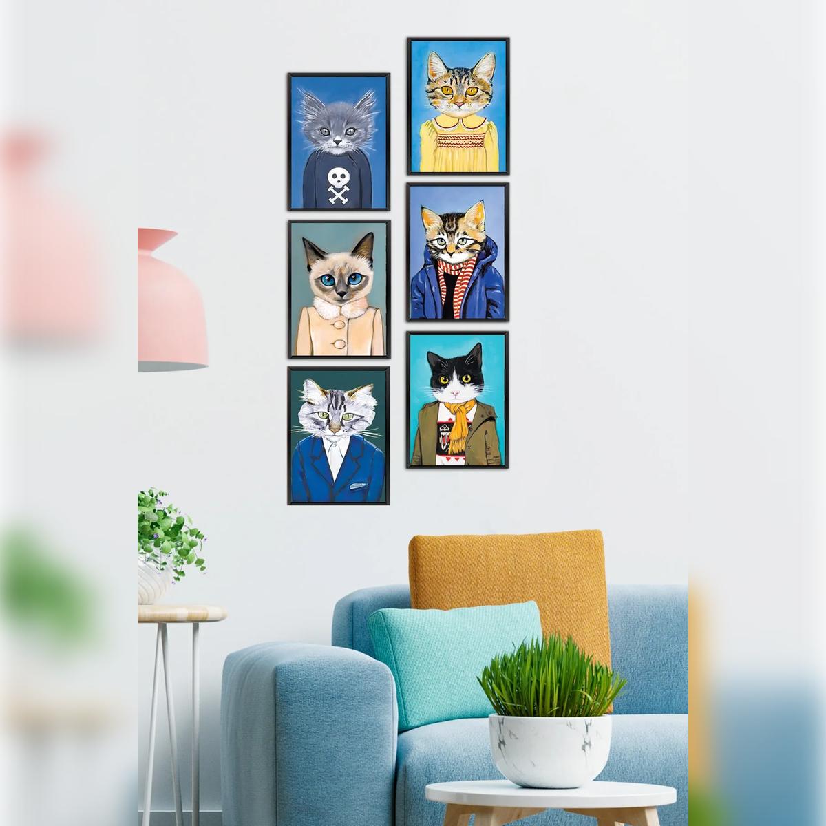 

6-Piece Cat Wall Art | Kitchen Decor | Gift for Mom