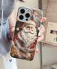 Santa Claus Phone Case For iPhone 17 13 14 15 16 Pro Max 12 11 Luxury Flower Print Shockproof Silicone Cover Artistic