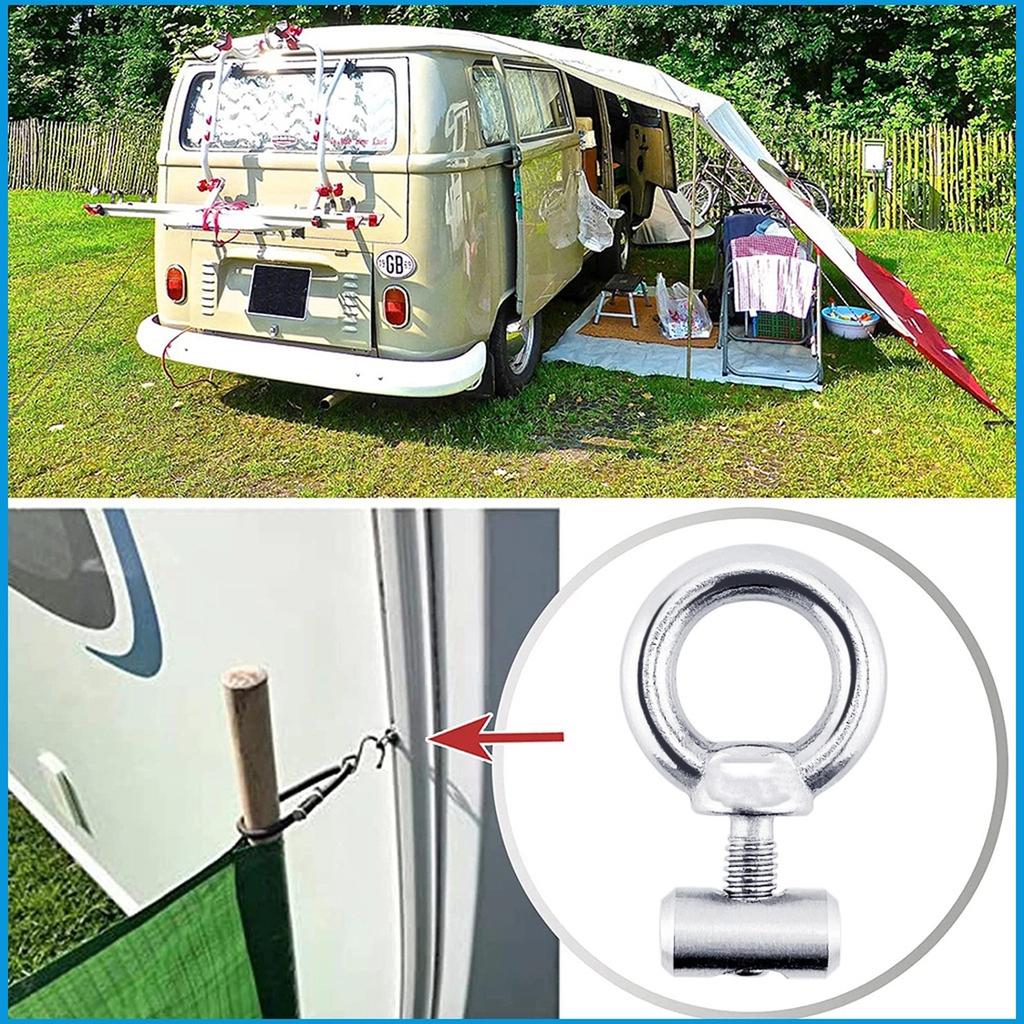 Tent Stopper Track Mount Stainless Steel Front Tent Stopper Track Mount Lifting Eye /Screw For RV Camper Awning