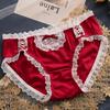 Women's Cute Bowknot Lace Mid-Waist Cotton Panties