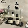 2-Tier Acrylic Desktop Organizer Shelf, Detachable Space-Saving Display Stand for Makeup, Cosmetics, Skincare & Beauty Essentials, Easy To Assemble