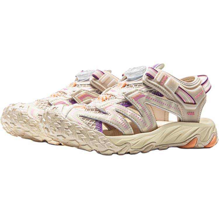Li Ning Kids Outdoor Synthetic Leather Fabric Classic Comfortable Versatile Non-Slip Wear-Resistant Low-Top Sandals Kids Sandals Peach-Pink YKEV014-6