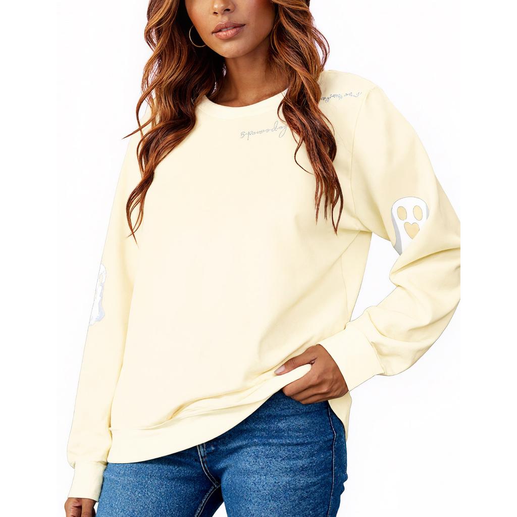 Women Tops Women's Long Sleeve Sweatshirt Casual Crewneck Loose Fit Pollover Fleece Tops