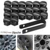Car Wheel Lug Nut Covers 20PCS Black Plastic Bolt Caps With Clip Wear-Resistant Protection For Car Tires Auto Accessories P7F2