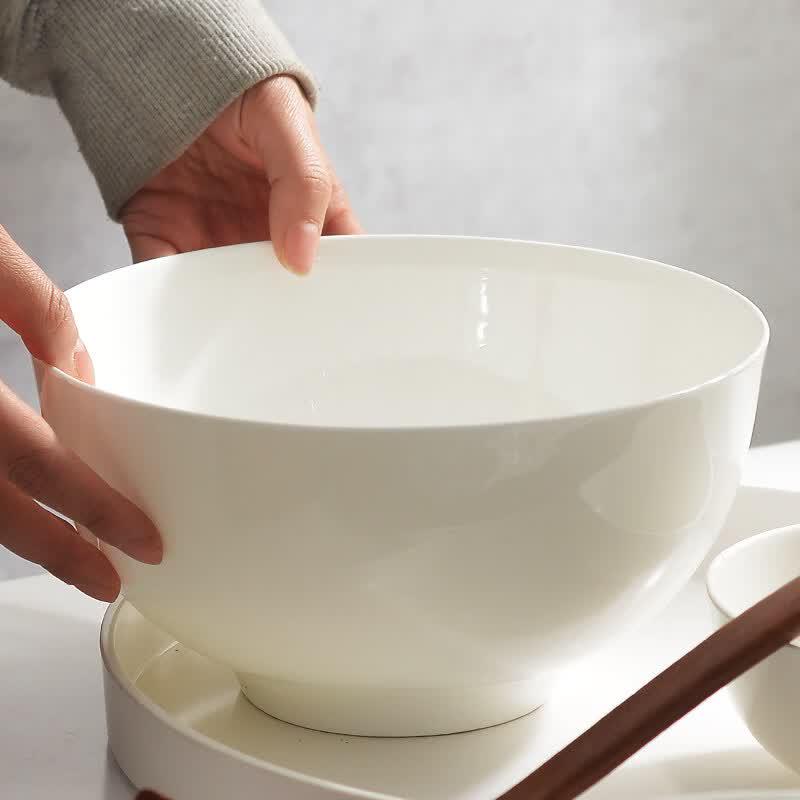 Simple White Ceramic Kitchen Bowls