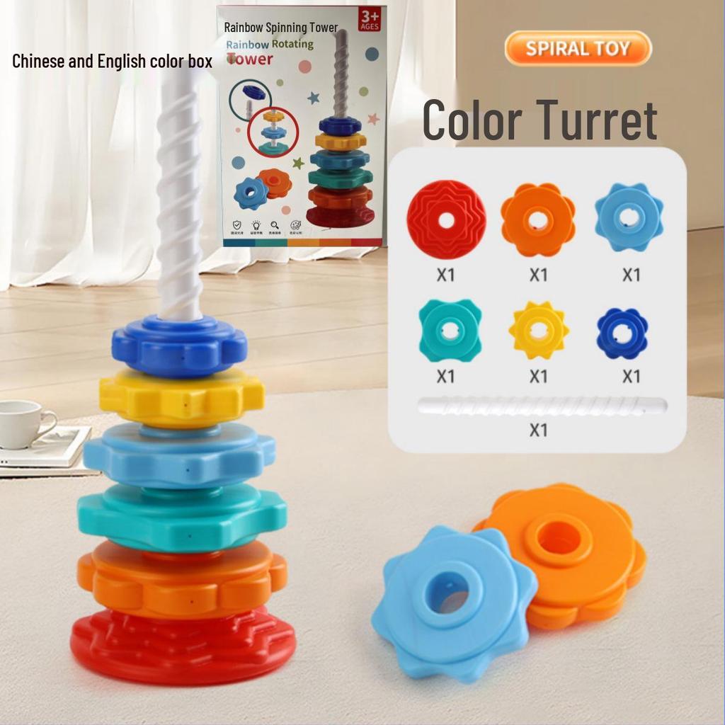 Colorful Rainbow Stacking Rings - Educational Infant Learning Toy