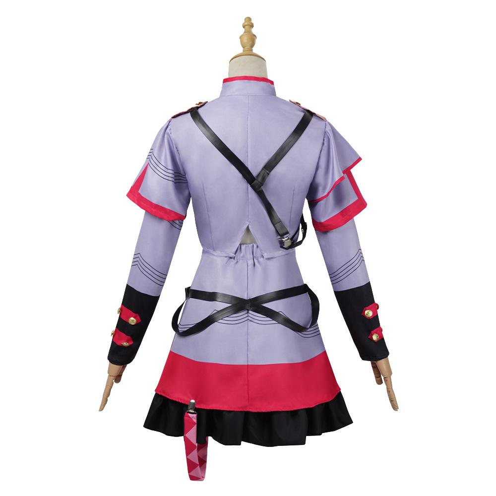 Anime Cosplay Costume Military Uniform Cosplay Costumes For Women Purple Red Full Set With Accessory Halloween Conventions