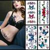 Waterproof Three-Dimensional Color Print Tattoo Sticker, Butterfly Flower Animal Tattoo