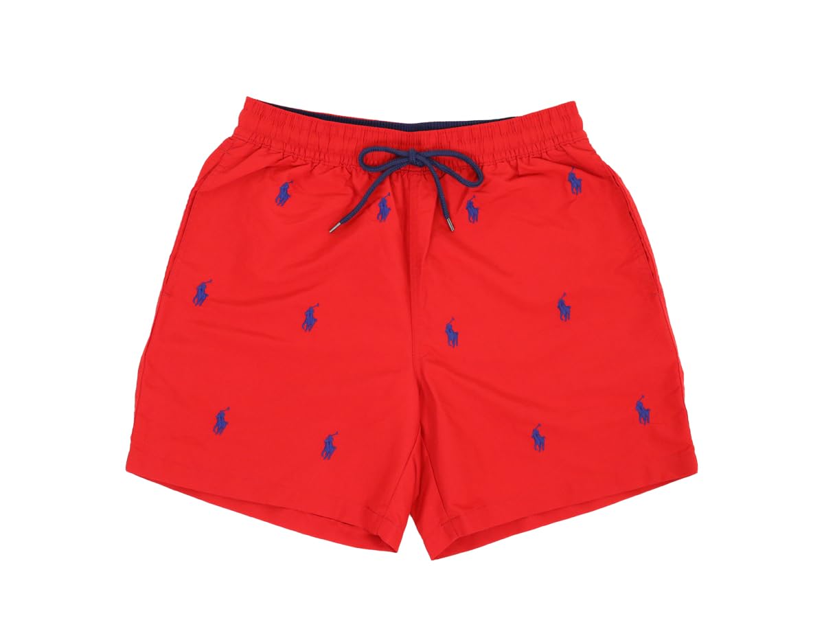 

POLO RALPH LAUREN Embroidered Swim Men s Multi-Pony Shorts, 0106568-XL-RED [Used]
