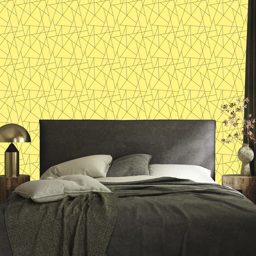 Wallpaper Geometric pattern cream and yellow, cream background 50x1000