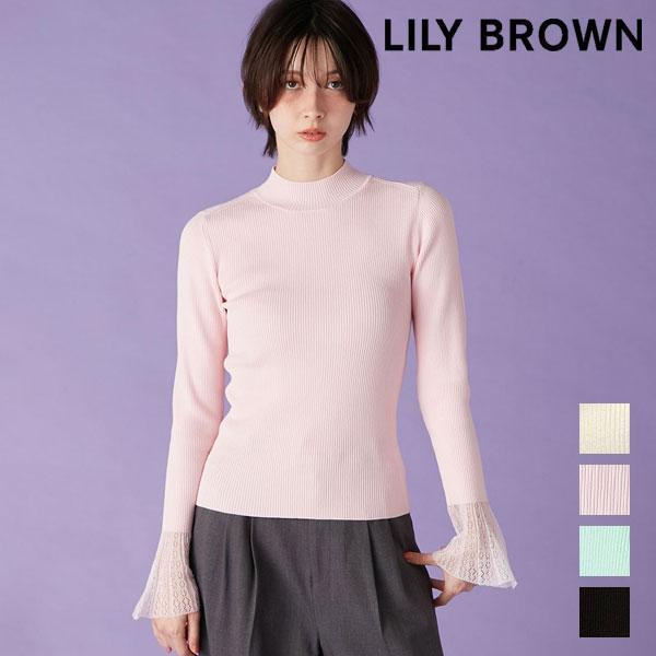 LILY BROWN Tops 25 Fall/Winter Sheer Sleeve Rib Knit Mid Length Long Sleeve lwnt261013
