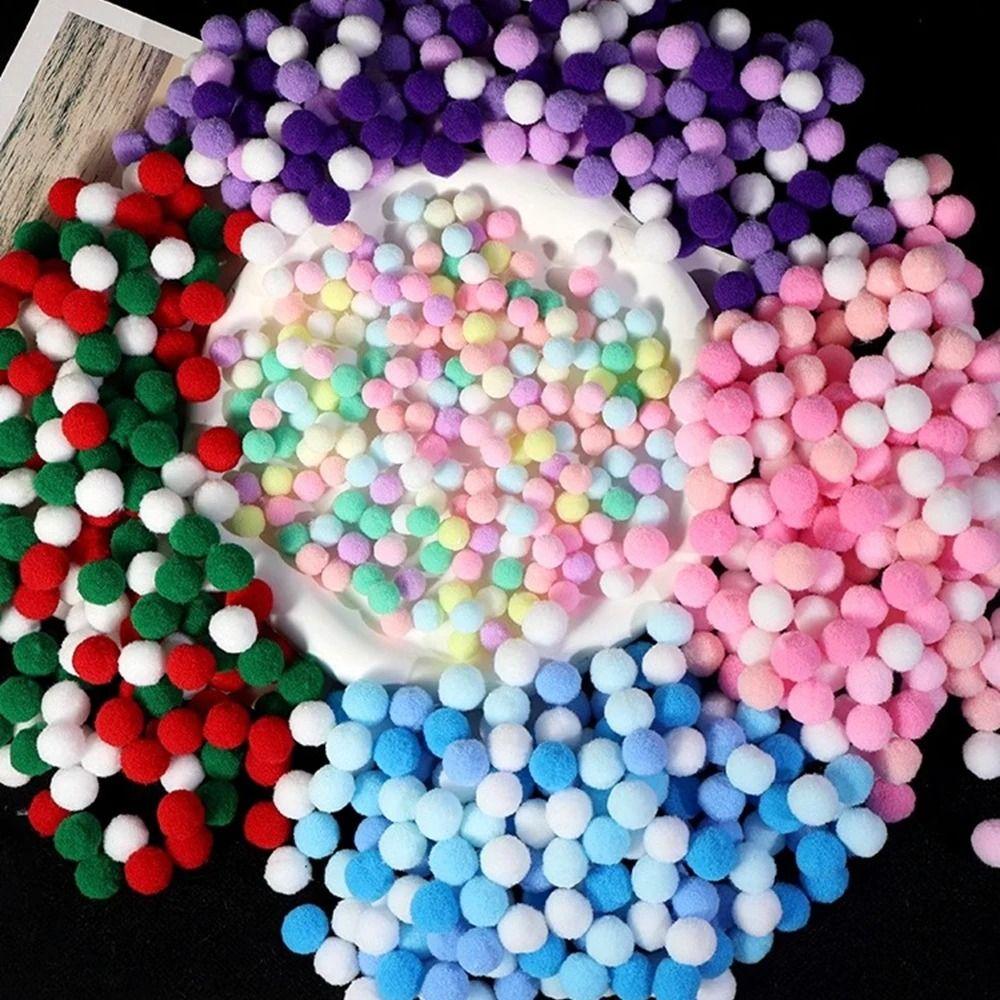 1 Pack 1cm/1.5cm DIY Pom Pom Ball Macaron Colors DIY Plush Ball Pompom Fur Balls  Handmade Kids Toys