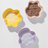 Baizihuahu Cat Paw Shape Ceramic Bowl for Cats, Anti-Whisker Fatigue Kitten Food Water Dish, Microwave Dishwasher Safe Wide Shallow Pet Plate