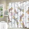 1pc Dragonfly and Leaves Shower Curtain - Natural Watercolor Pattern, Machine Washable, Polyester Fabric, Machine Washable