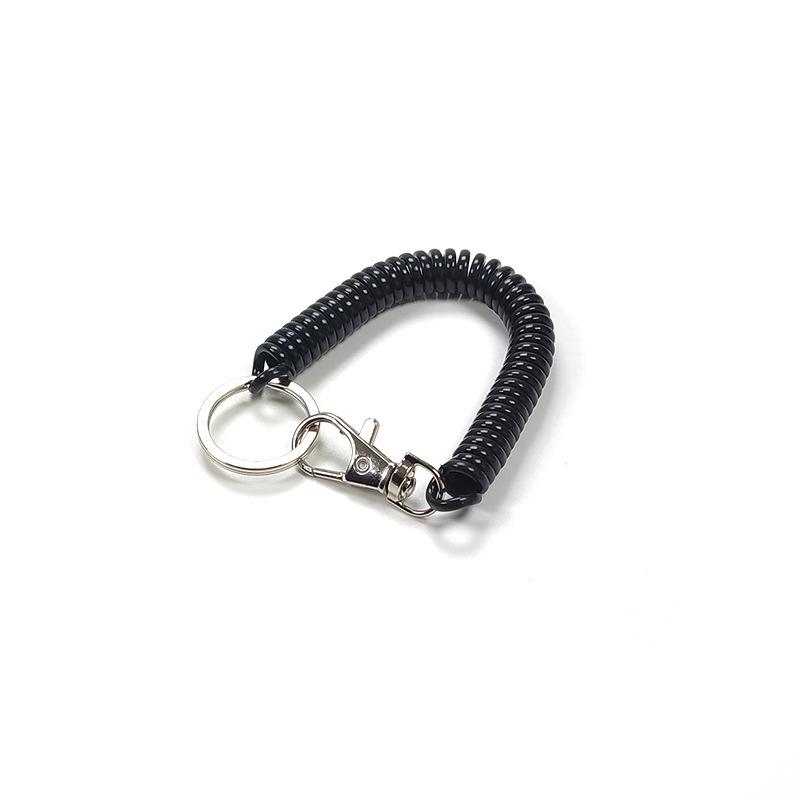 Colorful Retractable Plastic Spring Rope Keychain - Portable Anti-Lost Keyring