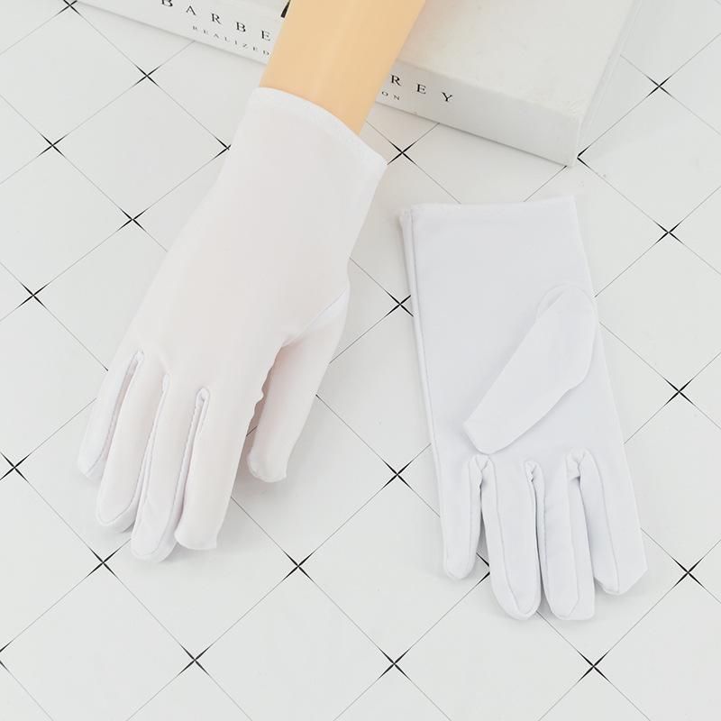 Elastane gloves thin men's and women's gloves driving elastic black and white etiquette dance performance elastane industrial gloves