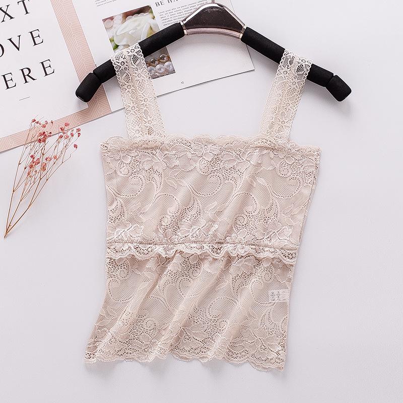 

Дышащая кружевная шелковая майка: Удобный бюстье из шелка тутового дерева XL бежевый