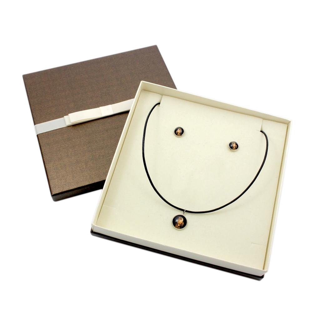 Bloodhound, St. Hubert Hound, Sleuth-hound – Jewelry with your photo box, set of necklace and earrings | Art-Dog