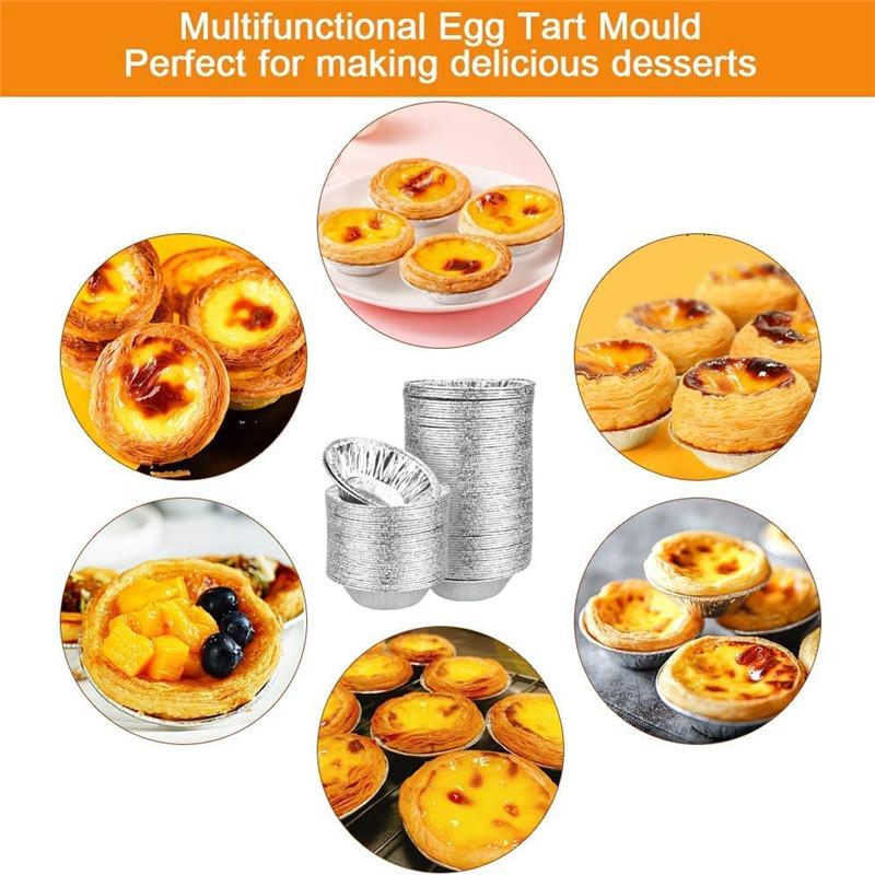 5/100Pcs Round Baking Cupcake Tray Egg Tart Cup Mini Pie Bake Base Circular Cake Cups Mould Makers Pie Pans for Kitchen Baking