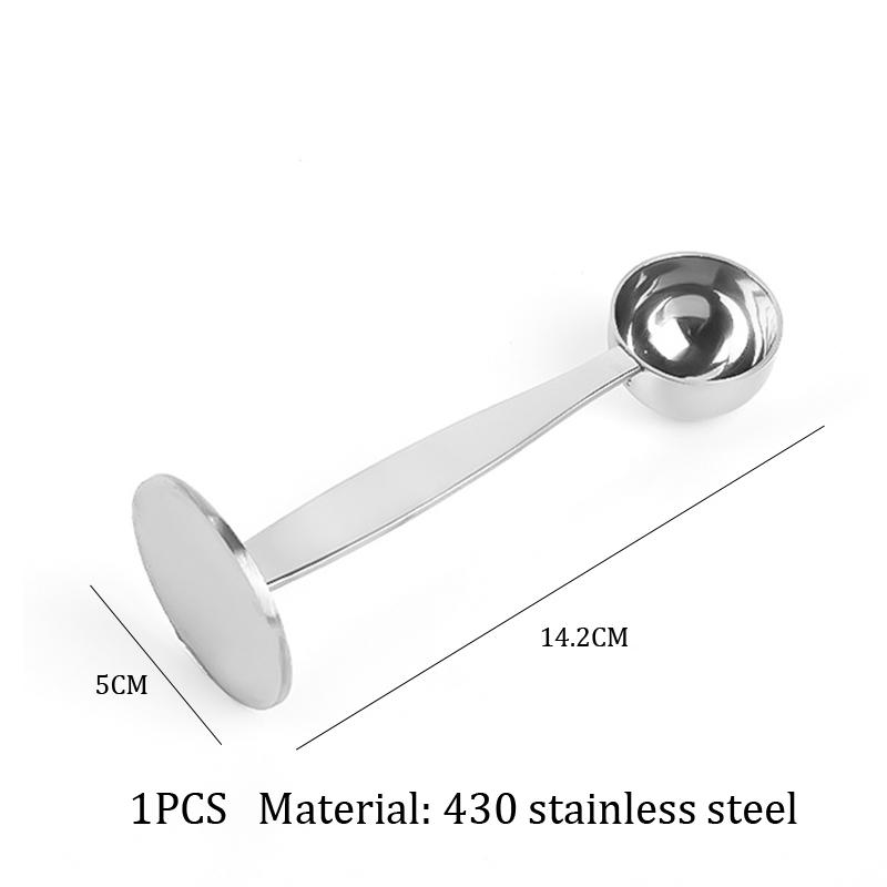 2 In 1 Coffee Spoon Stainless Steel Powder Press 10g Standard Spoon Dual-purpose Coffee Bean Spoon Coffee Maker Accessories