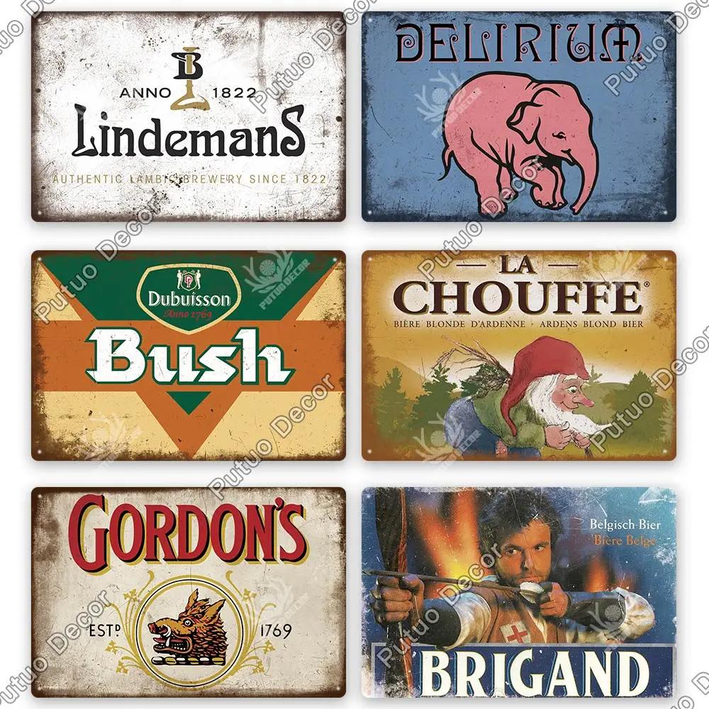 Putuo Decor Belgium Beer Plaque Metal Vintage Tin Sign Metal Sign Decorative Plaque Wall Decor Pub Bar Man Cave Club Decoration