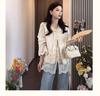 Stylish Women's Chinese-Style Vest & Lace V-Neck Long Sleeve Blouse Set