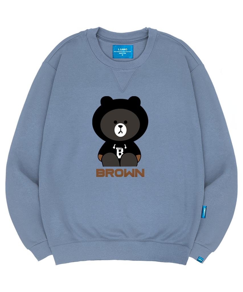 Ellamo Fleece-Lined M Brown Bear Sweatshirt Unisex Big Sizes S~4Xl (B Type)
