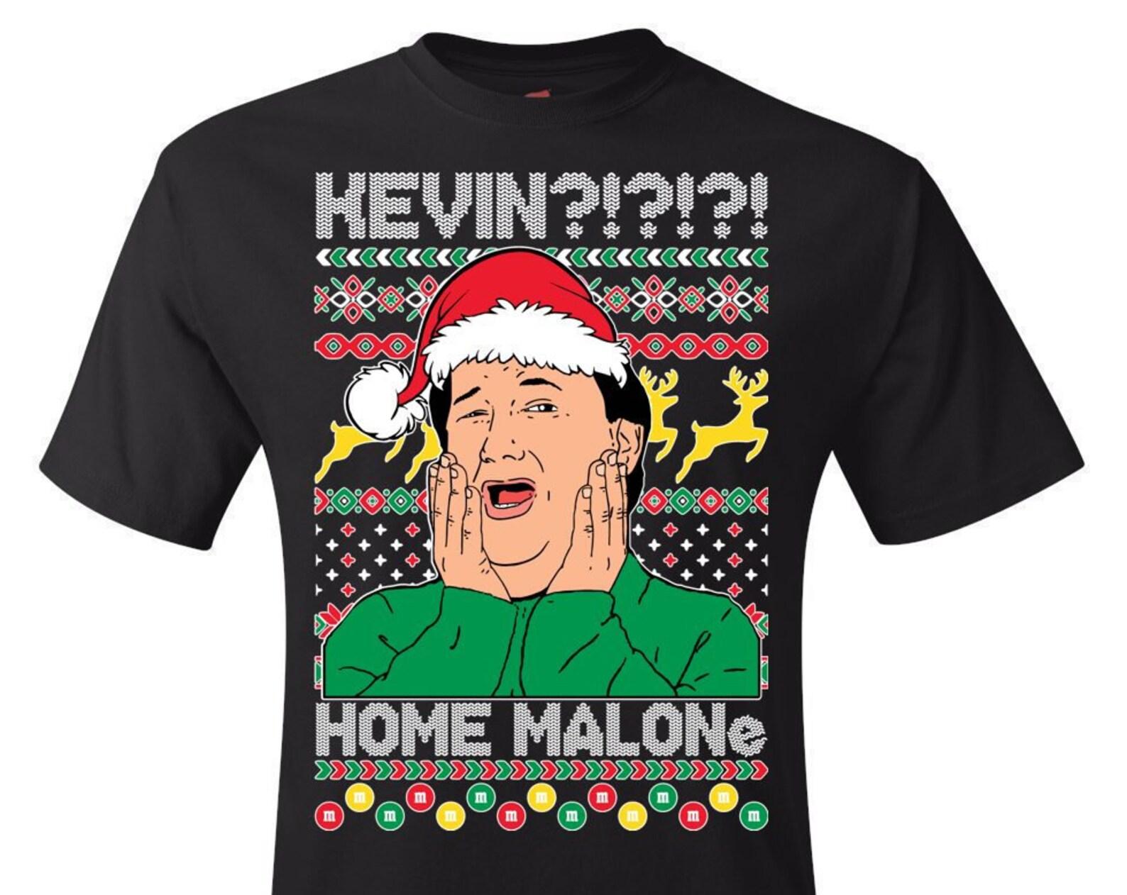 Ugly Christmas T-Shirt Home Malone Kevin The Office Tee Shirt L
