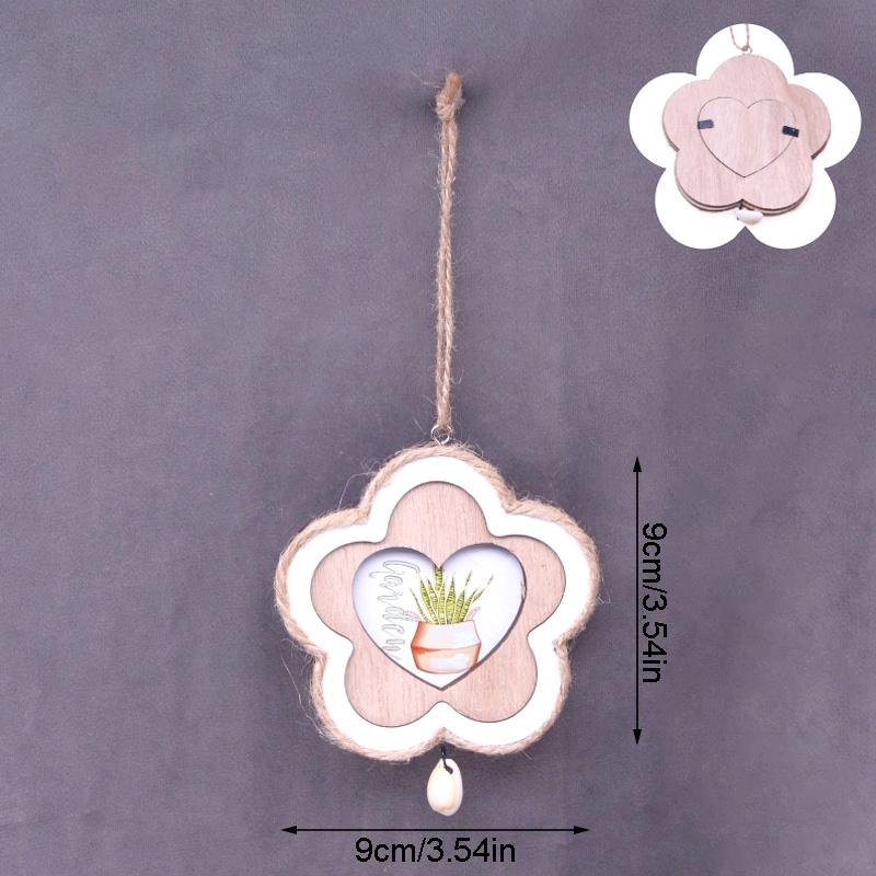 1pc Decorate Tree Hanging Decorations Gifts Home  ? Wooden Photo Frame Pendant Ornaments Prop
