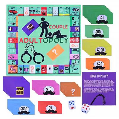 Desková hra Adultopoly Stolní hra pro páry Zábavná karetní hra pro vztahy Interaktivní přenosná hra pro páry pro manžela